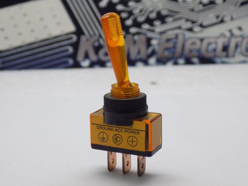 1x ASW-13D 3P SPST Led Car Auto Toggle Switch On-Off 12V DC 20A Yellow
