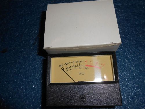 ILLUMINATED VU PANEL METER ----- (TWO) ----- 63MM HIGH BY 82MM WIDE BY 36MM DEEP