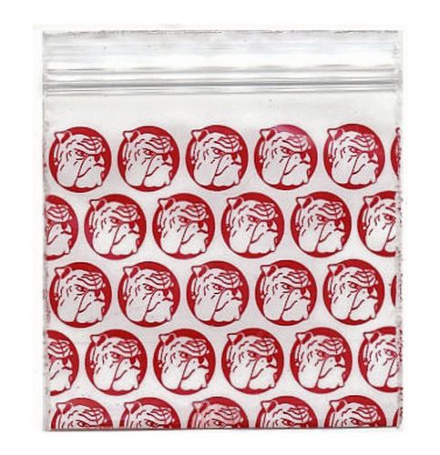 200 - Printed Red Dog - Reclosable Baggies - 2&#034; w X 2&#034; h - 2.5 Mils Thick