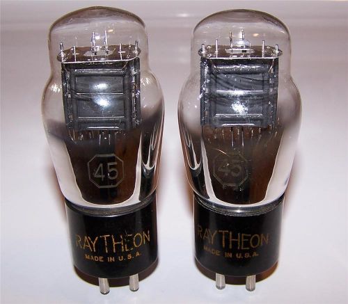 2 vintage Raytheon ST type 45 power tubes  -tested- 245 345
