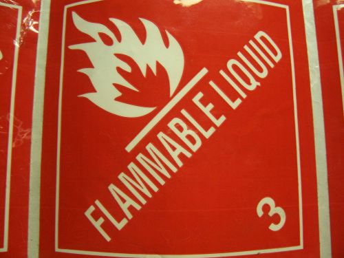 Flammable Liquid 3 4&#034;x4&#034; Sticker Warning   LOT OF 25