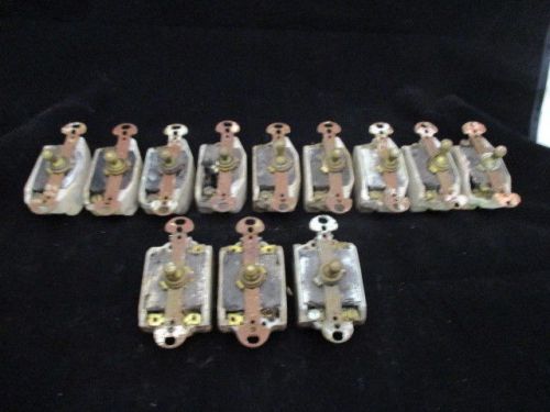 Lot of 12 Vintage Arrow Porcelain &amp; Brass Toggle Electric Switches Wall or Panel