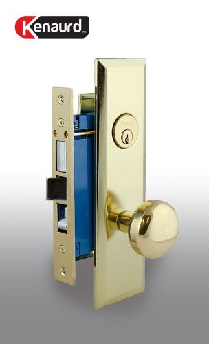 New entry heavy duty mortise lockset polished brass for sale