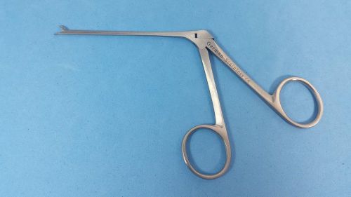 Micro Ear Forceps House Oval Cup Shape 3&#034; Delicate Angled Right GERMAN + Case