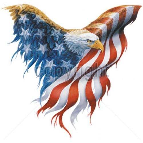 Eagle us flag wings heat press transfer for t shirt sweatshirt tote fabric 018d for sale