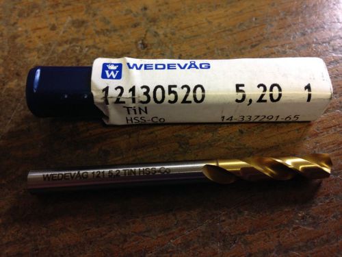 .2047&#034; 5.2mm HSCO TiN STUB DRILL