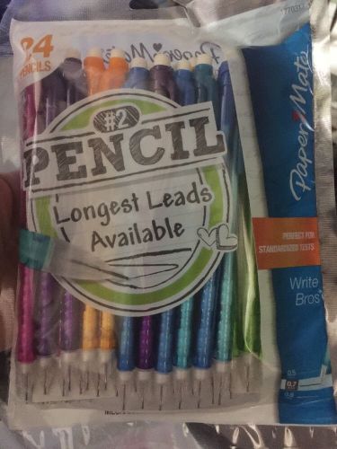 Paper Mate Write Bros. 0.7mm Mechanical Pencils, 24 Colored Barrel Pencils
