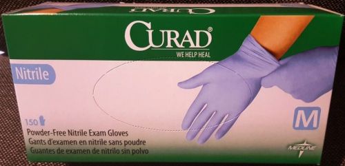 Curad Nitrile Exam Glove, Powder-Free, Medium, 4 Boxes (150/Box) FREE PRIORITY