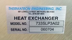 Thermatron Engineering, Inc. Heat Exchanger Model 733SLP3A02
