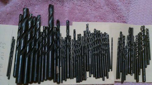 lot of 60 drill bits morse greenfield cleforge standard SIZE 43 to 11/32 hs NOS
