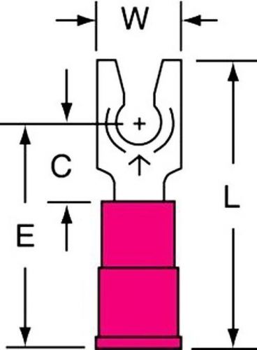 3M (TM) Scotchlok(TM) Locking Fork, Vinyl Insulated Brazed Seam MV18-6FLK, Stud