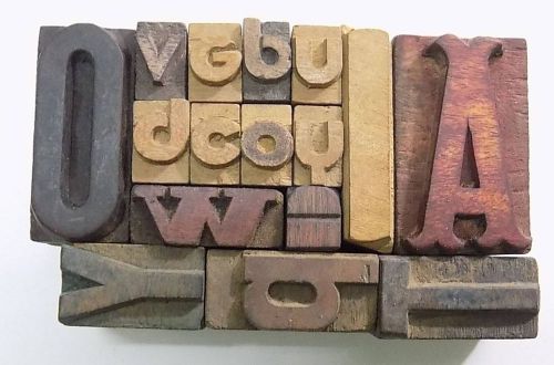 &#034;Lot Of 16&#034; Letterpress Letter Wood Type Printers Block collection.ob-137