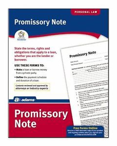 Adams Promissory Note Form, 8.5 x 11 Inch, White (LF293)