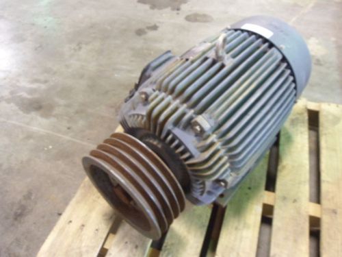 Ge 20hp motor #611717j fr:256t volt:230/460 rpm:1755 ph:3 shaftdia:1 5/8 used for sale