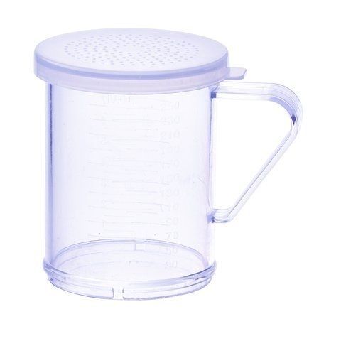 Winco PDG-10CS, 10oz Dredge with Clear Snap-on Lid, Small Hole