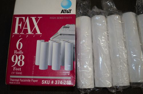 Lot 5 rolls fax paper 98&#034; feet SKUu#374-280 AT &amp; T New