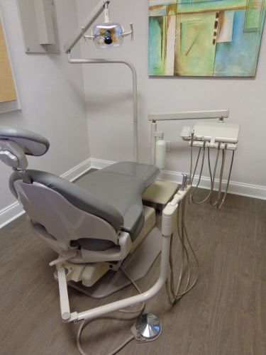 ADEC 1040 DENTAL CHAIR W/ DELIVERY UNIT &amp; LIGHT - NEW GREY UPHOLSTERY