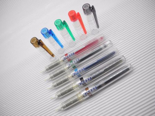 5 Colors Set Platinum Preppy Brush Sign Pen with cap (Japan CSIQ-150)