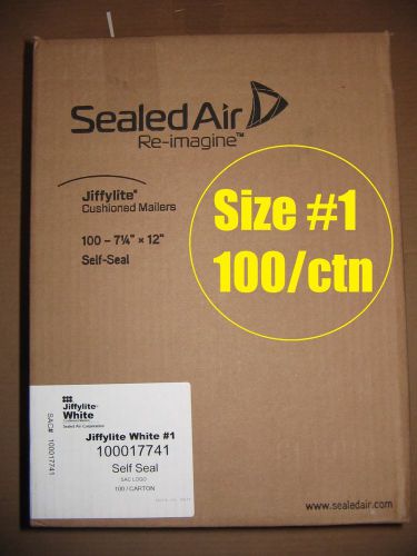 Sealed Air Jiffylite®  Padded Self-Seal Mailer, #1, White, 100 per Carton