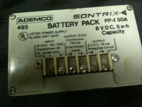 ADEMCO 493 POWER SUPPLY 5 A/HOUR &amp;  CHARGER 6 VOLTS  FOR GELL CELL OR NiCa ALARM
