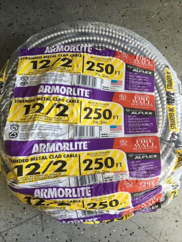 Southwire  Armorlite Aluminum Mc Cable, Size: 12/2&#034;, 250 Foot Solid MC W/Ground