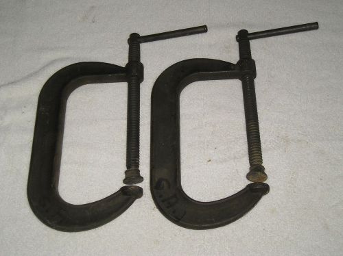Pair Armstrong 78-406 Deep Throat C Clamp 6.5&#034; Drop Forged U.S.A.