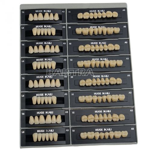 Denture dental synthetic polymer teeth t6,l6,32u,32l,a3 shade kaili for sale