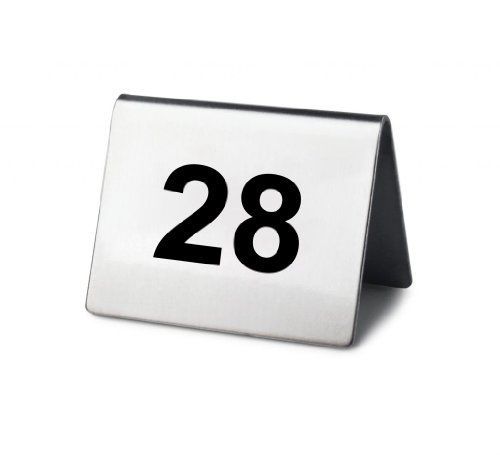 New Star Foodservice New Star Stainless Steel Tent Style Table Number Card,