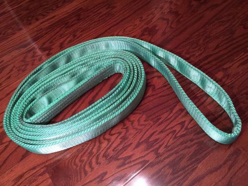 Endless round sling, green synthetic rigging crane lifting belt  enr 2&#034; x 25&#039; for sale