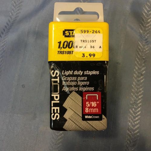 Stanley staples 1000 ct 5/16&#034; 8mm TRS105t Wide crown lot of 5