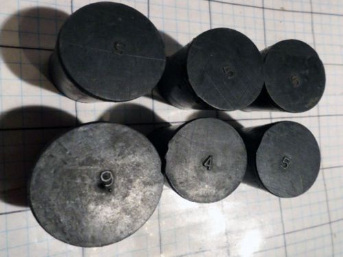 LOT 6x tapered black common RUBBER STOPPER plug lid top stop set #9 #5&#039;s #4