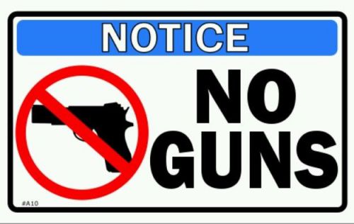 NOTICE NO GUNS sticker decal, Commercial high quality, indoor or outdoor
