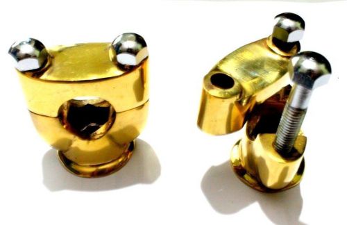 CUSTOM CHOPPER BOBBER 1&#034; HANDLEBAR 1&#034; BRASS RISERS OLD SCHOOL VINTAGE PATINA