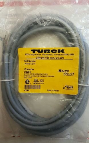 Turck U3204 M12 eurofast Single-Ended Cordset Straight Female 5-Wire WAKW 4.5T-4