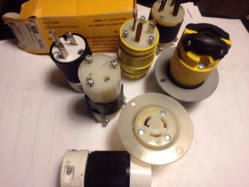 lot of  8 Twist lock pluga ; WOODHEAD 20 Amp &amp; Leviton 15 A &amp; Hubbell