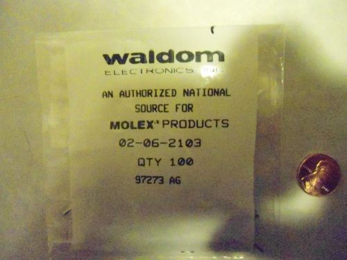 02-06-2103 MOLEX WALDOM  MALE CRIMP TERMINALS  18-24 AWG  QTY 100 Lot of 5 bags