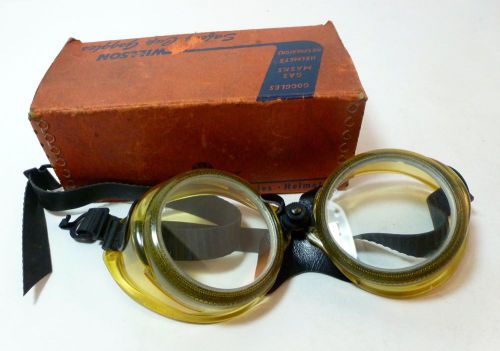 ANTIQUE VINTAGE  WILLSON SAFETY CUP GOGGLES  STEAM PUNK MOTORCYCLE CC502 origBOX