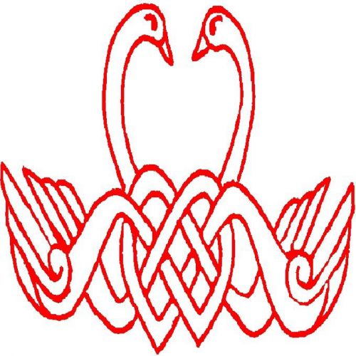 30 Custom Red Celtic Swan Art Personalized Address Labels