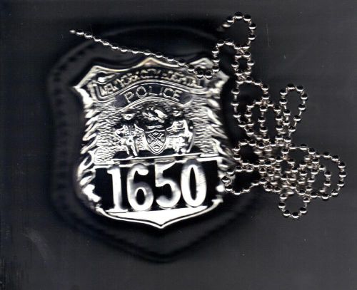 Nyc hospital police officer badge cut-out neck hanger w/chain badge not included for sale
