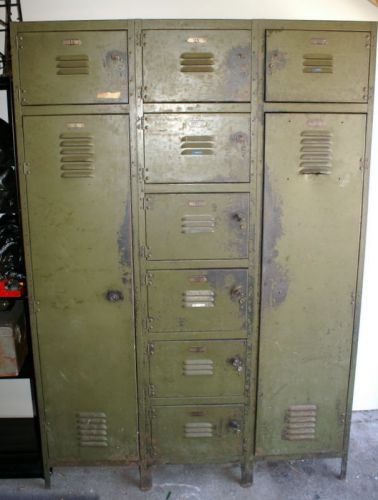 8 Door Lyon Old Metal Gym Locker Room School Business Industrial Steam Punk Rare