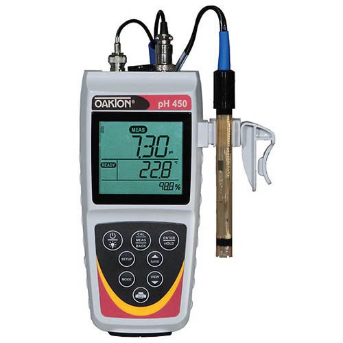 Oakton WD-35618-33 pH 450 pH/mV/Ion/Temp. Meter and Probe with NIST