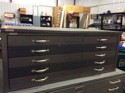 Vintage Steel Flat File Cabinet blueprint drawer