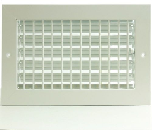 8w&#034; x 6h&#034; ADJUSTABLE AIR SUPPLY DIFFUSER - HVAC Vent Duct Cover Grille [White]