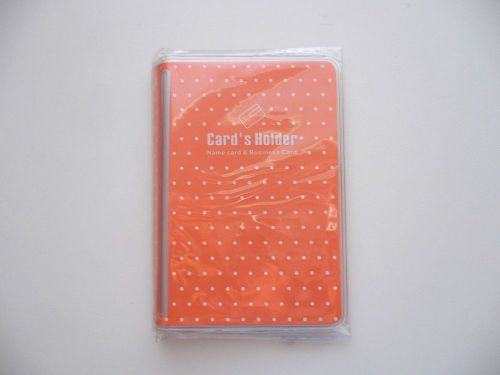 ORANGE Vinyl Business/Credit Card Case Holders Organizers Card Colletion w/Dots