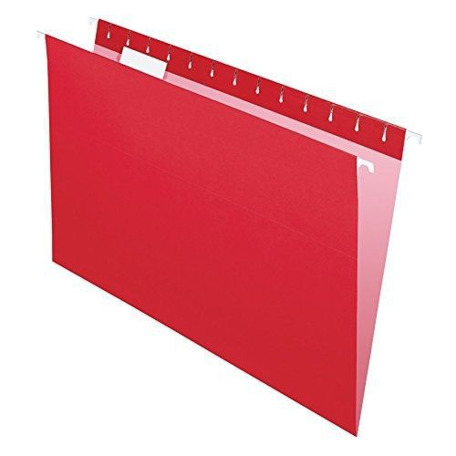 Pendaflex essentials hanging folders, legal size, red, 25 per box (81628) for sale