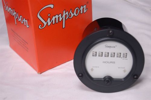 Simpson Time Totalizing Meter 99,999.99 Hours Digital Counter 115Vac @ 60Hz 55ET