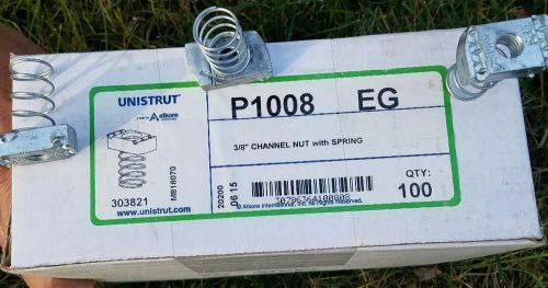 Genuine unistrut p1008-eg 3/8&#034; channel nut with regular spring pack of 100 pcs. for sale