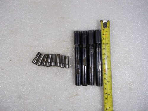 lOT OF 4 DA300 Collet Chuck Extensions with 9 Collets. 1/2&#034; Diameter Extension