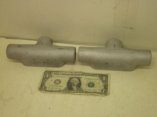 New lot of 2 crouse hinds t-27 condulet conduit body t 3/4&#034; threaded free ship!! for sale