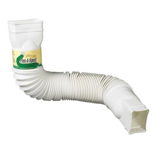 DOWNSPOUT,WHITE FLEX-A-SPOUT